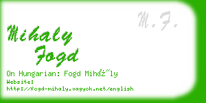 mihaly fogd business card